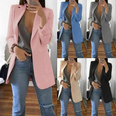 Front view of Chic Slim-Fit Oversized Women's Blazer – Haute Damsel