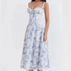 floral bustier waist-shaper dress  