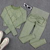 High Waist Gym Workout Outfit for Women  green  color previews 