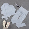 High Waist Workout Clothes grey set previews 