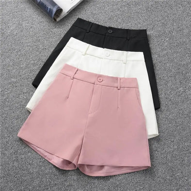 front view of elegant high-waist shorts