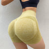 Back view highlighting scrunch butt-lift design - high-waist workout shorts
