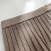 Winter Grace Knit Pleated A-Line Skirt with Elastic Waist
