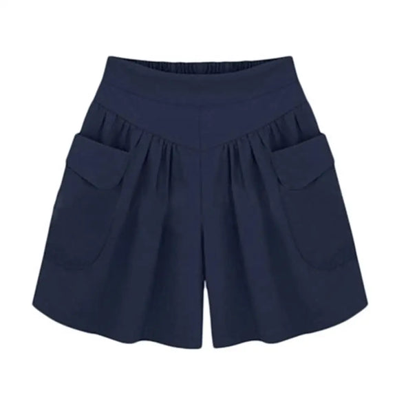 Women’s Summer Casual Elastic Waist Shorts with Pockets