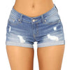 Close-up of soft denim texture and hemline