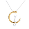 moon shaped cat Stainless Steel Luxury Romantic Necklace  