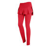 High-Waist Yoga Leggings with Two-Layer Skirt red style 