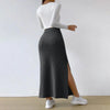 new Knitted high waist maxi skirt side view  