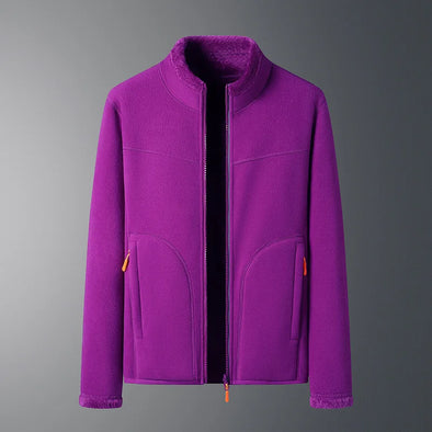 Front view of jacket fully zipped