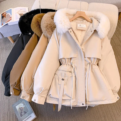  Front view of oversized winter puffer jackets