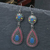 profile of boho earrings highlighting the colorful enamel details