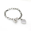 silver Plated Heart Charm Cuff Bangle with heart pendants 