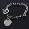 silver Plated Heart Charm Cuff Bangle with heart pendants 