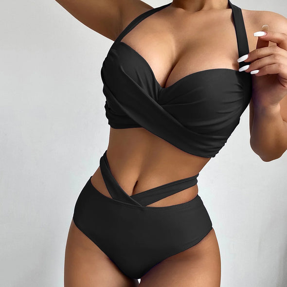 Plus Size Swimwear - Sexy Print Two-Piece Swimsuit for Women | Haute Damsel