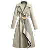 Trench coat styled for office wear  