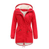  Button and zipper closure detail  red style 